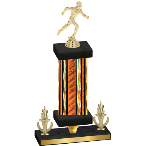 Premium Single Orange Glacier Victory Running Trophy