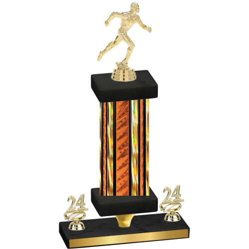 Premium Single Orange Glacier Year Running Trophy