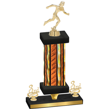 Premium Single Orange Glacier Third Place Running Trophy