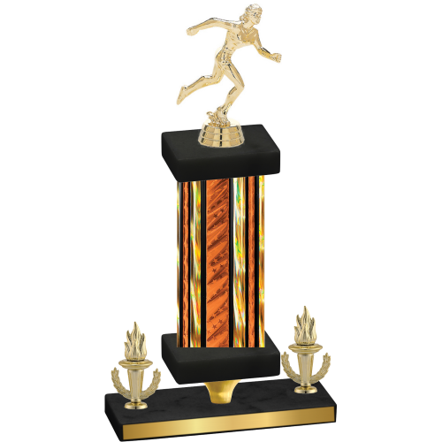 Premium Single Orange Glacier Victory Running Trophy