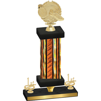 Premium Single Orange Glacier First Place Running Trophy