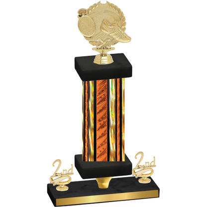 Premium Single Orange Glacier Second Place Running Trophy