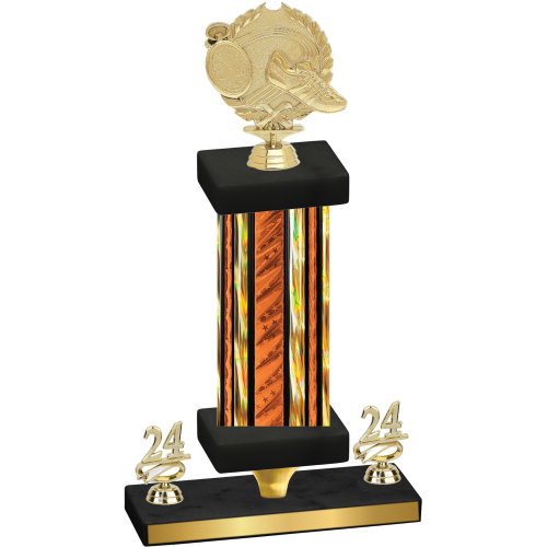 Premium Single Orange Glacier Year Running Trophy