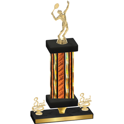 Premium Single Orange Glacier Third Place Tennis Trophy