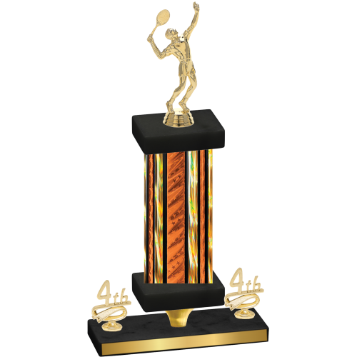 Premium Single Orange Glacier Fourth Place Tennis Trophy