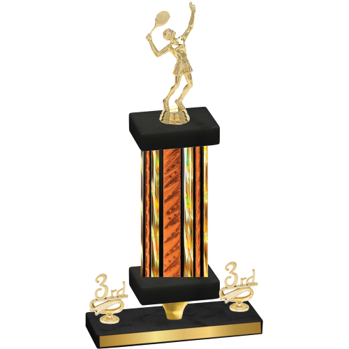 Premium Single Orange Glacier Third Place Tennis Trophy