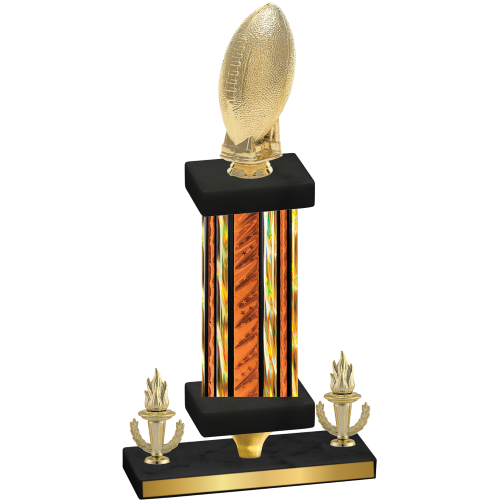 Premium Single Orange Glacier Victory Football Trophy