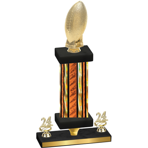 Premium Single Orange Glacier Year Football Trophy