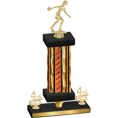 Premium Single Orange Glacier Fourth Place Bowling Trophy