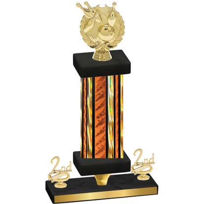 Premium Single Orange Glacier Second Place Bowling Trophy