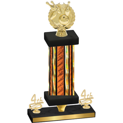 Premium Single Orange Glacier Fourth Place Bowling Trophy