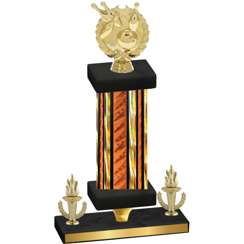 Premium Single Orange Glacier Victory Bowling Trophy