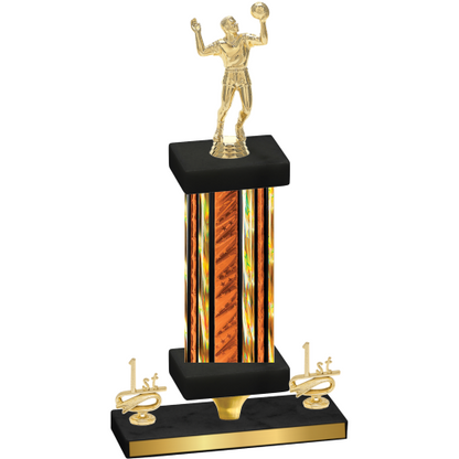 Premium Single Orange Glacier First Place Volleyball Trophy