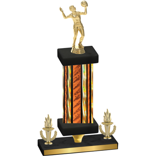 Premium Single Orange Glacier Victory Volleyball Trophy