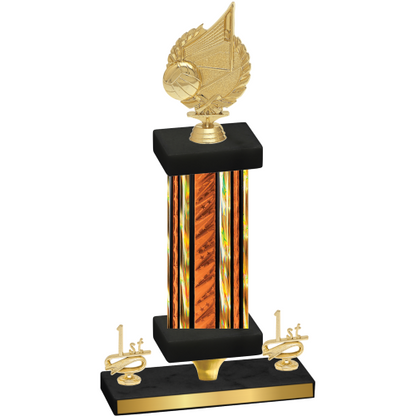 Premium Single Orange Glacier First Place Volleyball Trophy