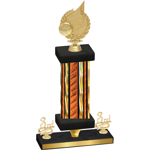 Premium Single Orange Glacier Third Place Volleyball Trophy