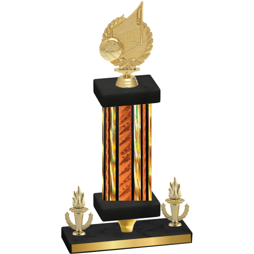 Premium Single Orange Glacier Victory Volleyball Trophy