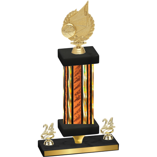 Premium Single Orange Glacier Year Volleyball Trophy