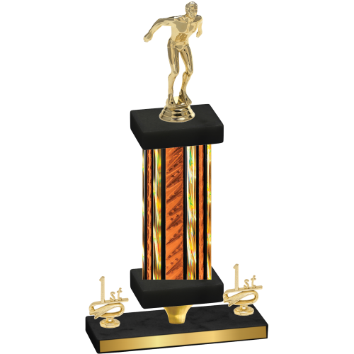 Premium Single Orange Glacier First Place Swimming Trophy