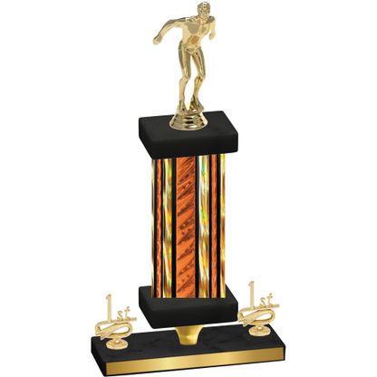 Premium Single Orange Glacier First Place Swimming Trophy