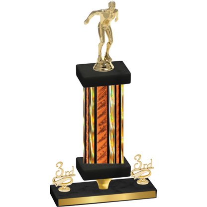 Premium Single Orange Glacier Third Place Swimming Trophy