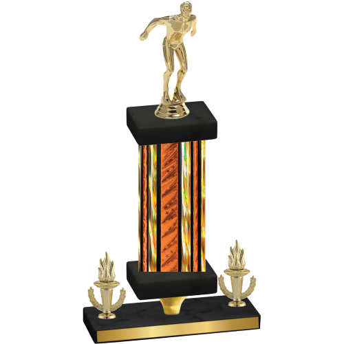 Premium Single Orange Glacier Victory Swimming Trophy