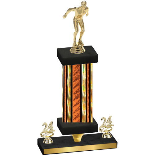 Premium Single Orange Glacier Year Swimming Trophy