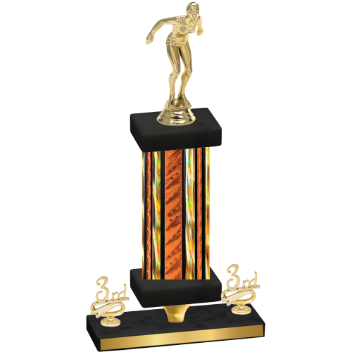 Premium Single Orange Glacier Third Place Tennis Trophy