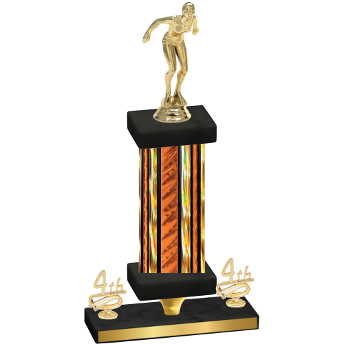 Premium Single Orange Glacier Fourth Place Tennis Trophy