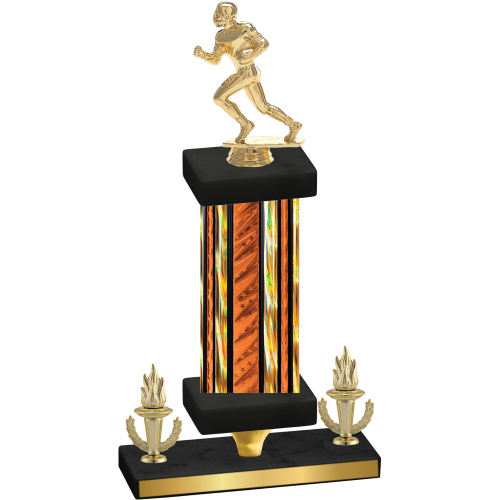 Premium Single Orange Glacier Victory Football Trophy