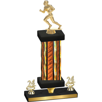 Premium Single Orange Glacier Year Football Trophy