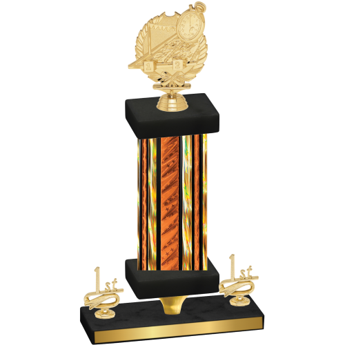 Premium Single Orange Glacier First Place Swimming Trophy