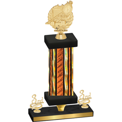 Premium Single Orange Glacier Third Place Swimming Trophy