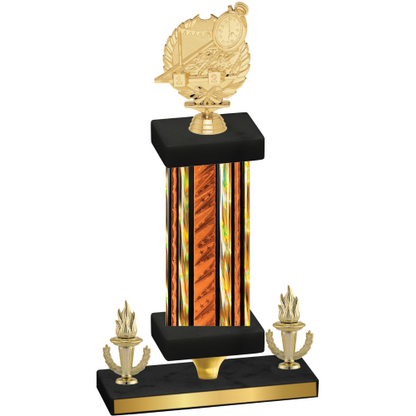 Premium Single Orange Glacier Victory Swimming Trophy