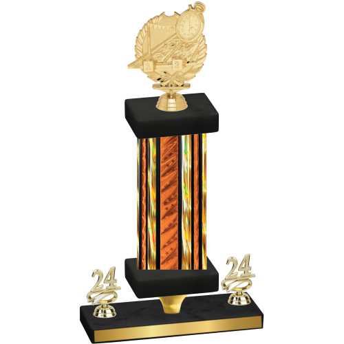 Premium Single Orange Glacier Year Swimming Trophy