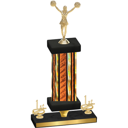 Premium Single Orange Glacier First Place Cheerleading Trophy