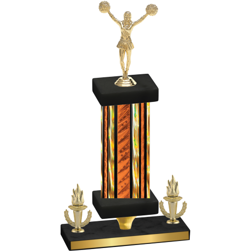 Premium Single Orange Glacier Victory Cheerleading Trophy