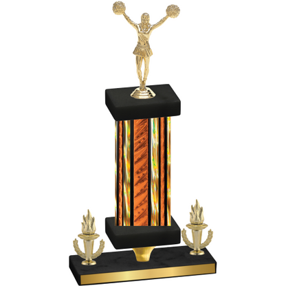 Premium Single Orange Glacier Victory Cheerleading Trophy