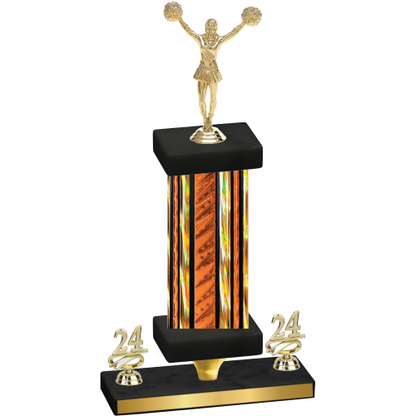 Premium Single Orange Glacier Year Cheerleading Trophy