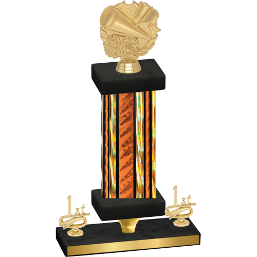Premium Single Orange Glacier First Place Cheerleading Trophy