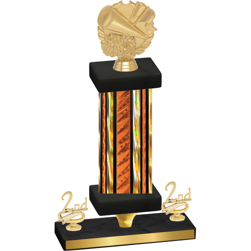 Premium Single Orange Glacier Second Place Cheerleading Trophy