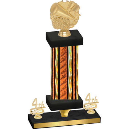 Premium Single Orange Glacier Fourth Place Cheerleading Trophy