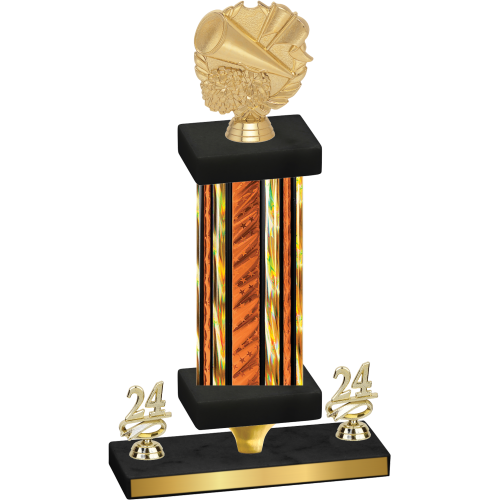 Premium Single Orange Glacier Year Cheerleading Trophy