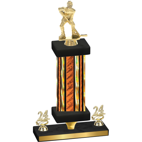 Premium Single Orange Glacier Year Hockey Trophy