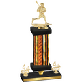 Premium Single Orange Glacier Fourth Place Lacrosse Trophy