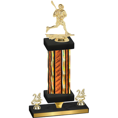 Premium Single Orange Glacier Year Lacrosse Trophy