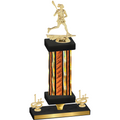 Premium Single Orange Glacier First Place Lacrosse Trophy