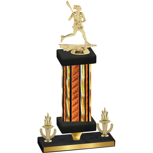 Premium Single Orange Glacier Victory Lacrosse Trophy