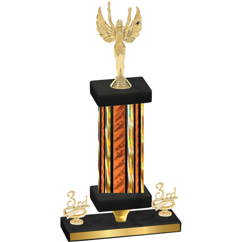 Premium Single Orange Glacier Third Place Victory Trophy