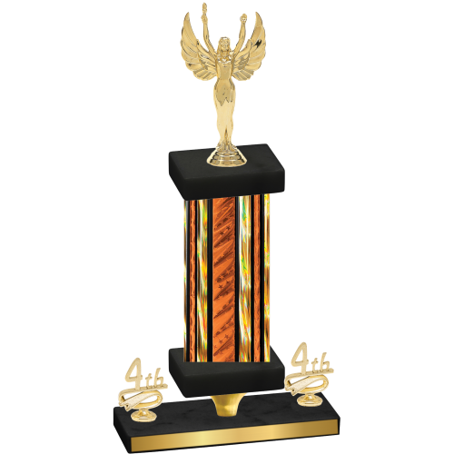 Premium Single Orange Glacier Fourth Place Victory Trophy